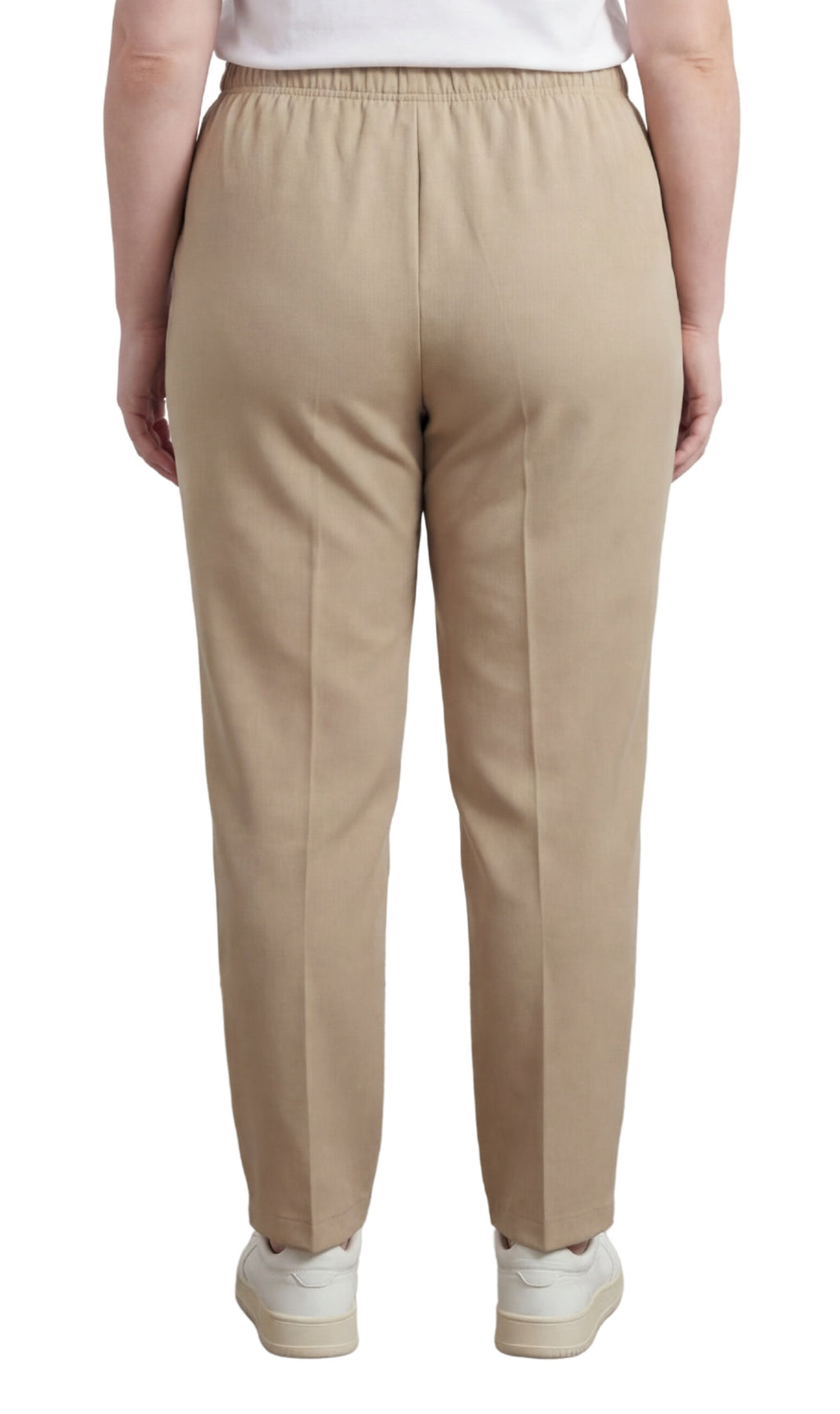 Women's Classic Pull-On Poly Knit Pants — Elastic Waist Dress Slacks