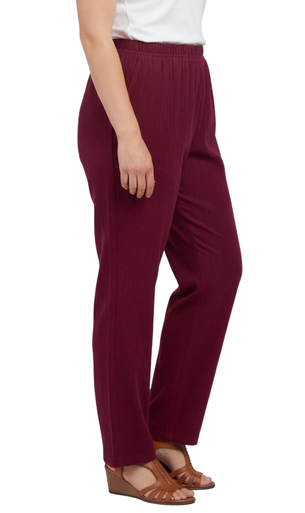 Women's Pull-On Fine Wale Corduroy Pants — Soft Covered Elastic Waist
