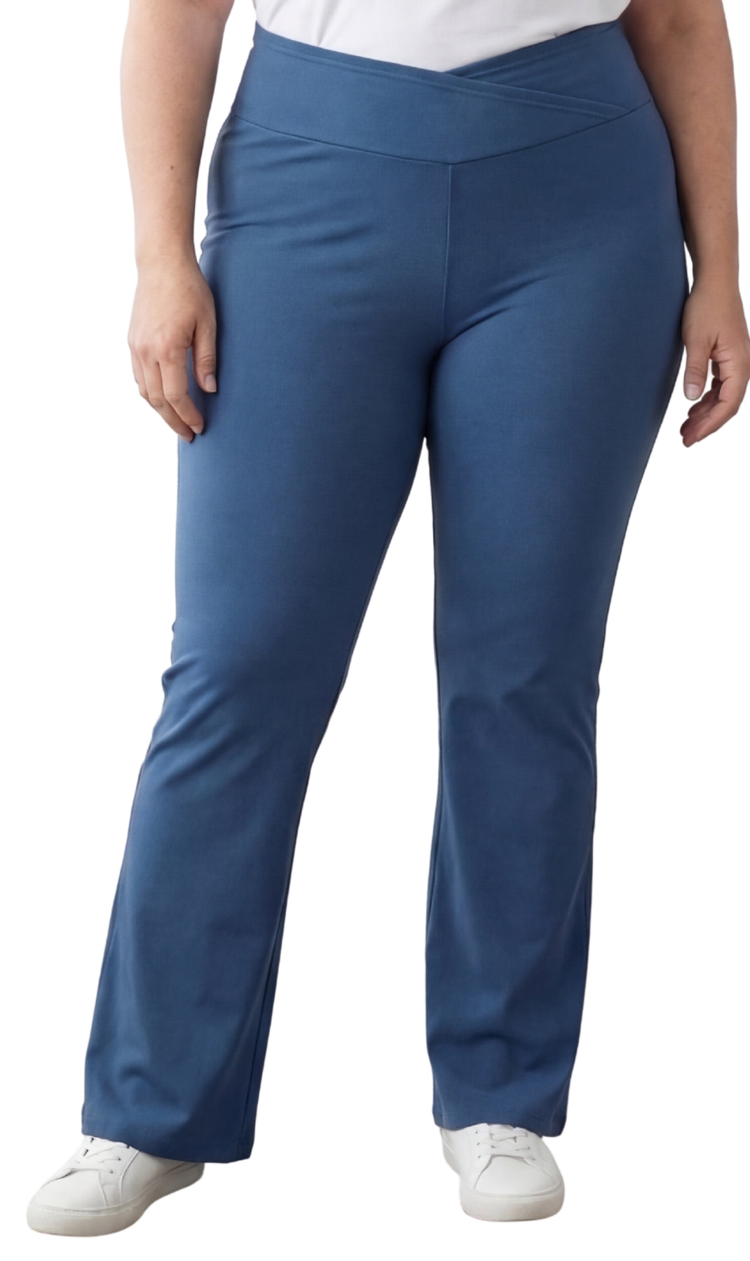 Women's Bootcut Flare Leggings — Pull-On Cotton Stretch with Crossover Waist