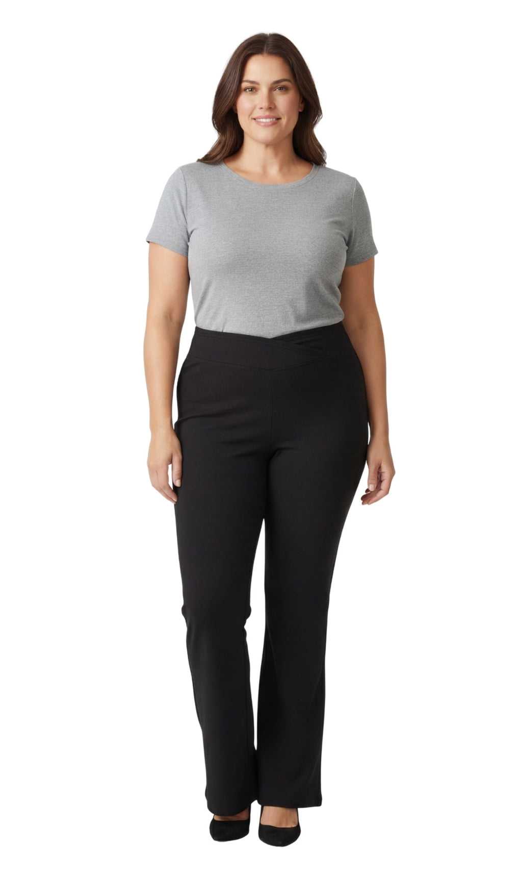 Women's Bootcut Flare Leggings — Pull-On Cotton Stretch with Crossover Waist