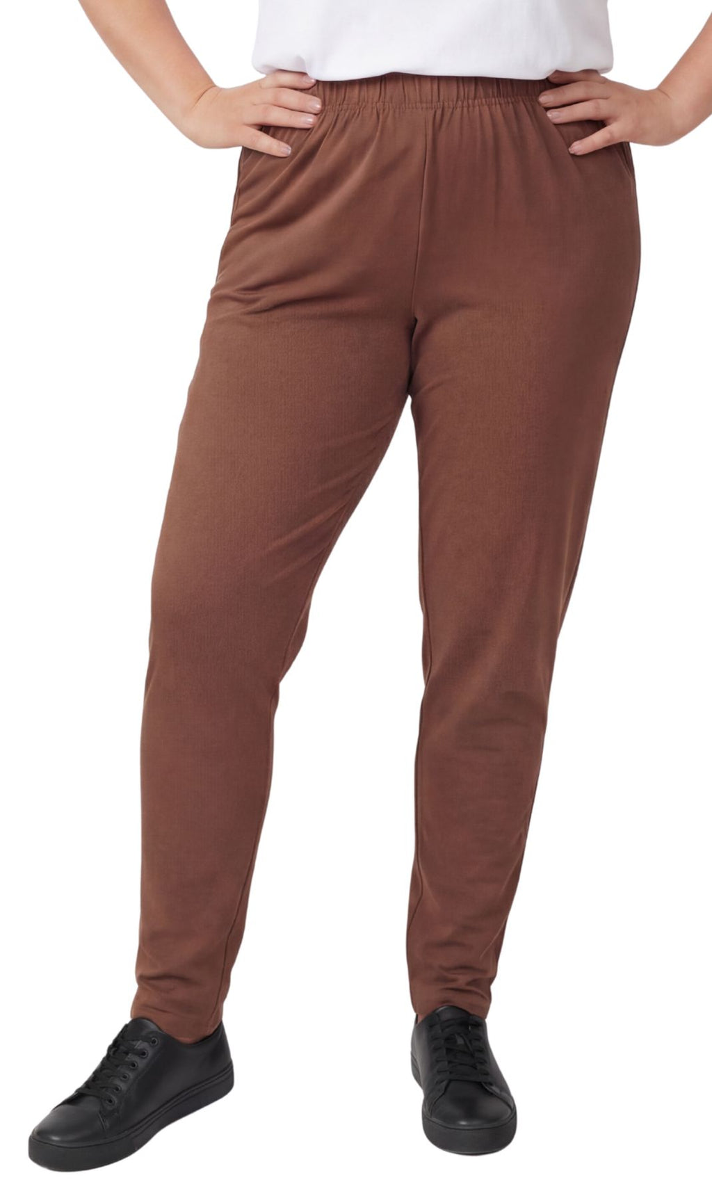 Women's High-Waisted Premium Cotton Stretch Leggings — Dressy Black
