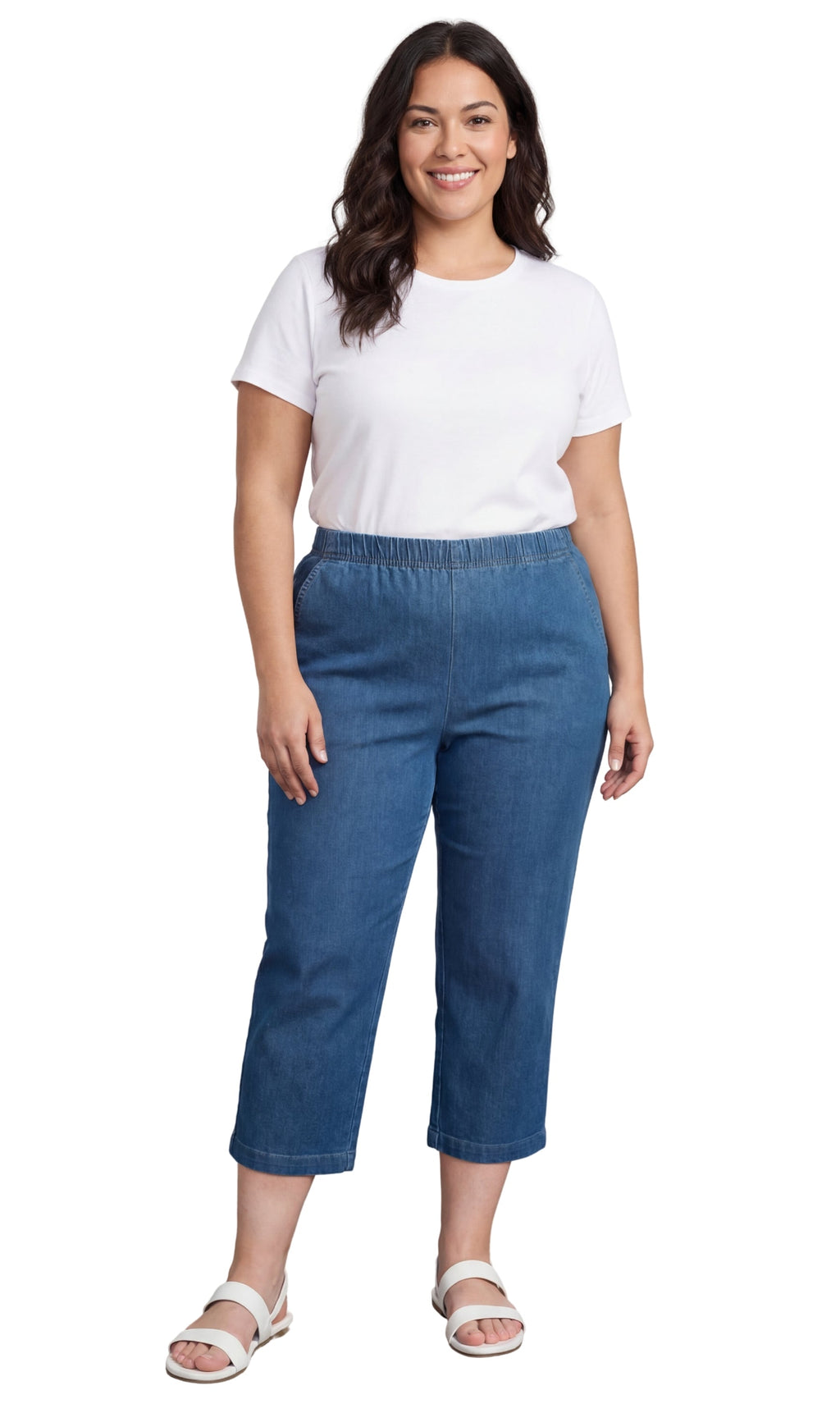 Women's Lightweight Stretch Denim Capri Pants — Comfortable Everyday Fit