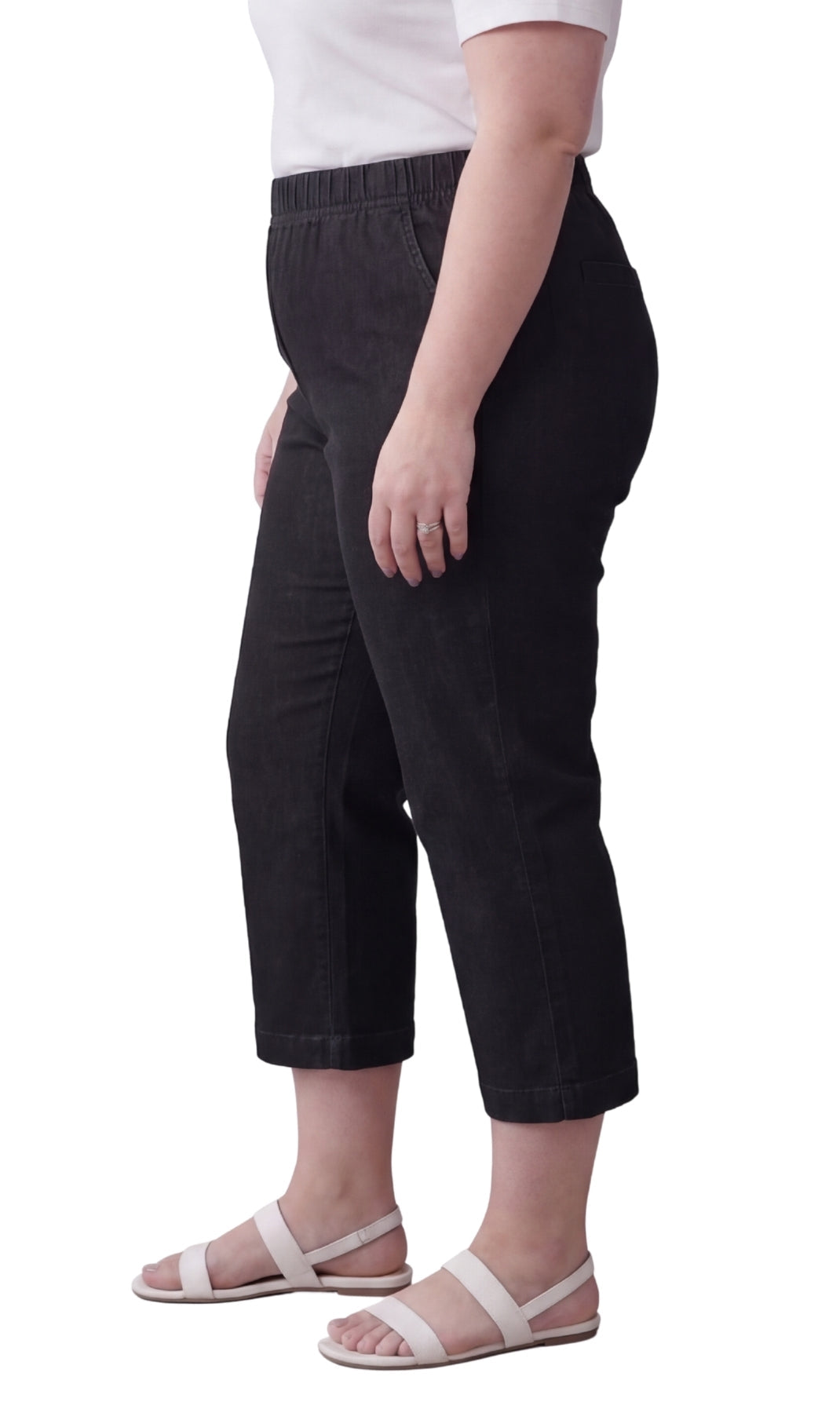 Women's Lightweight Stretch Denim Capri Pants — Comfortable Everyday Fit