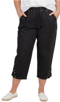 Women's Lightweight Capri Pants with Studded Hem Detail