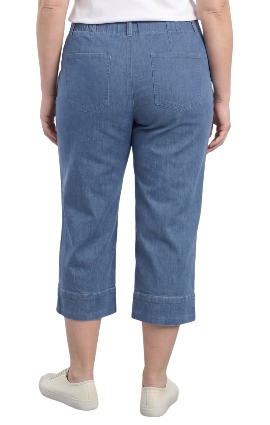 Women's Straight Leg Denim Capri Pants — Lightweight Cotton Blend