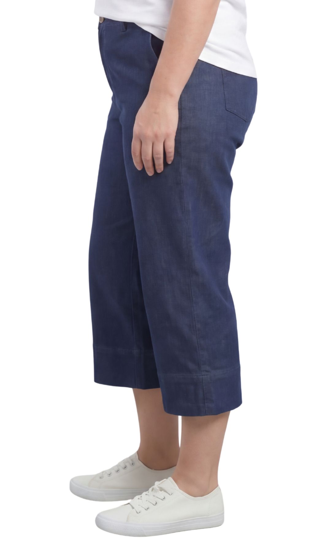 Women's Straight Leg Denim Capri Pants — Lightweight Cotton Blend