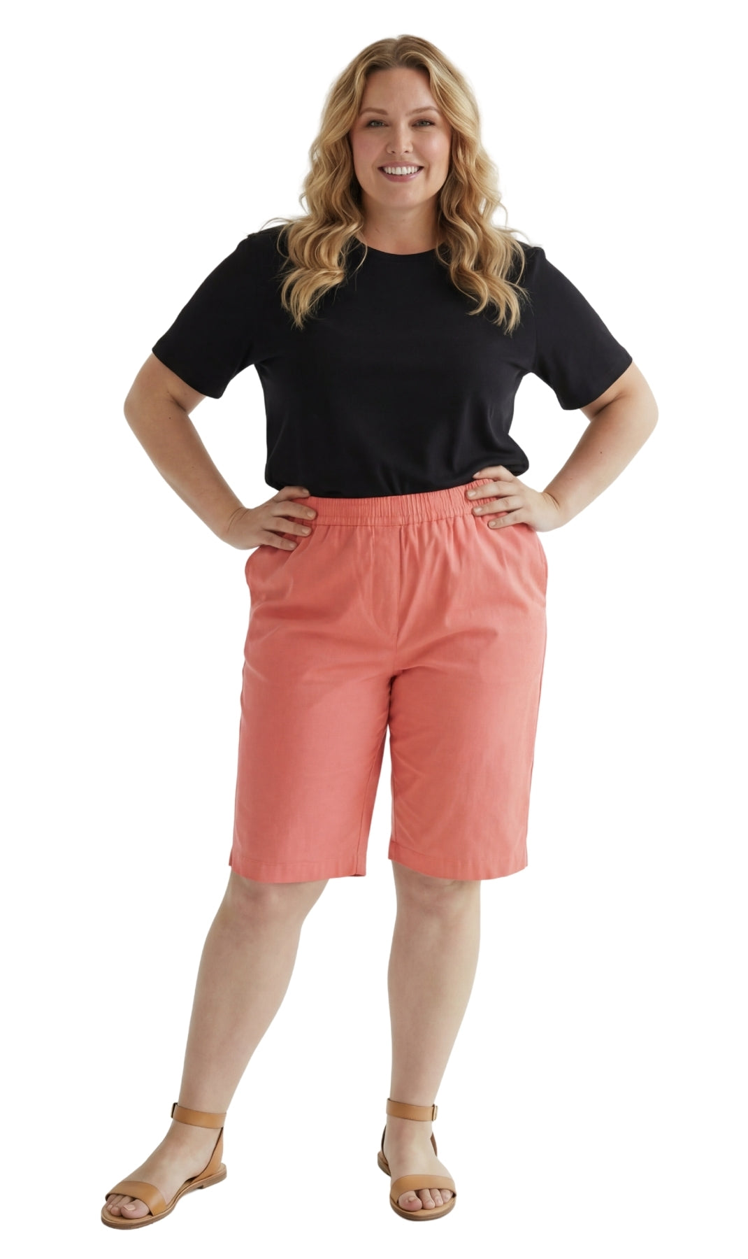 Women's Easy Pull-On Bermuda Shorts in Denim and Twill