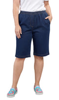 Women's Easy Pull-On Bermuda Shorts in Denim and Twill