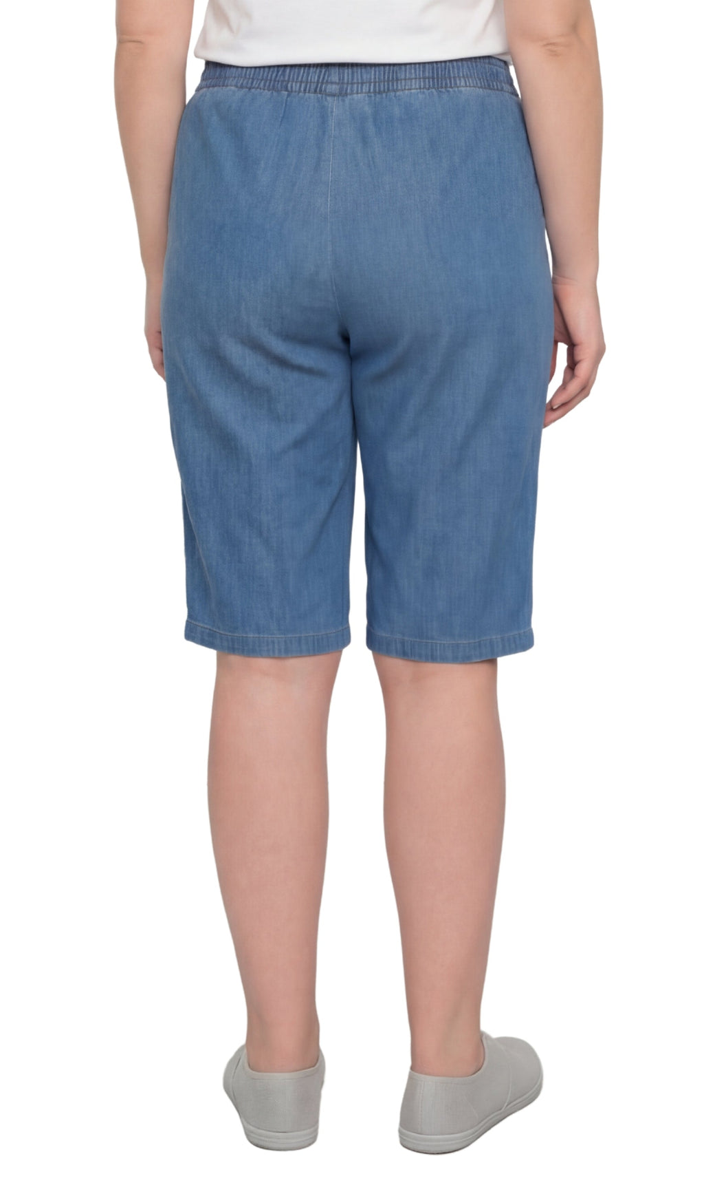 Women's Easy Pull-On Bermuda Shorts in Denim and Twill