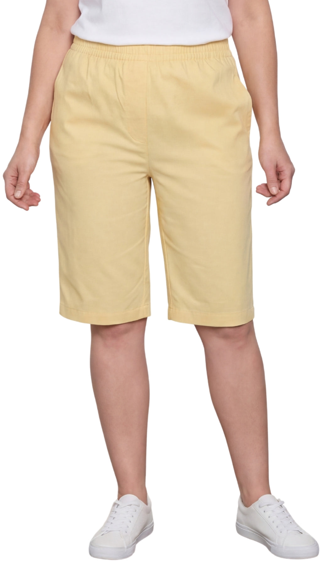 Women's Easy Pull-On Bermuda Shorts in Denim and Twill
