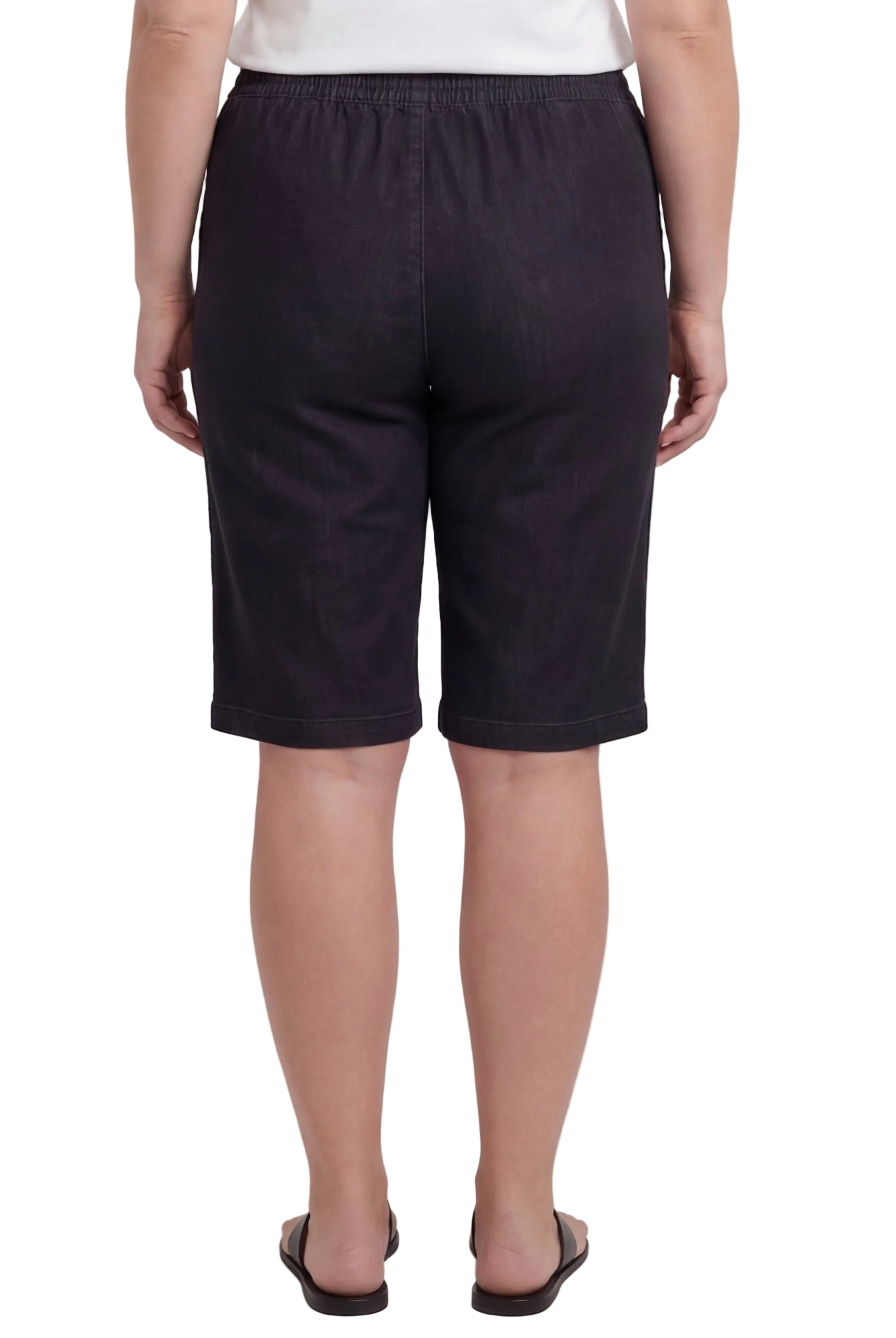 Women's Easy Pull-On Bermuda Shorts in Denim and Twill