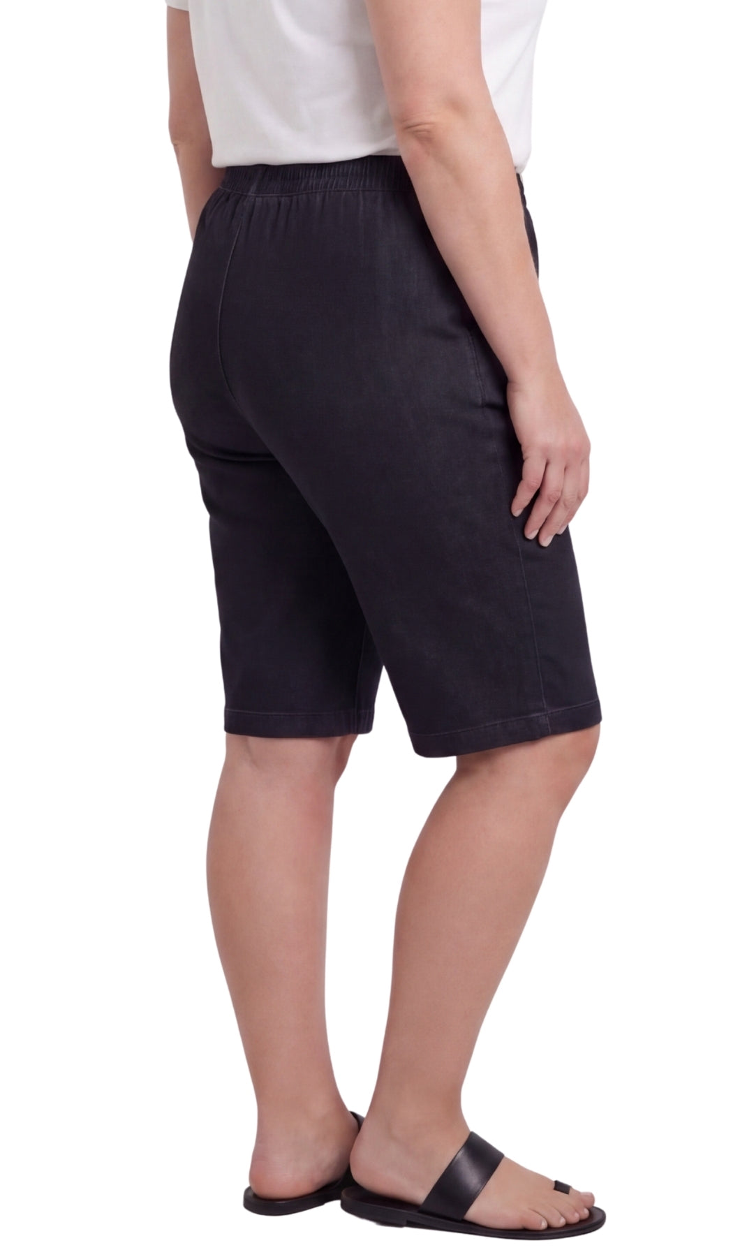 Women's Easy Pull-On Bermuda Shorts in Denim and Twill