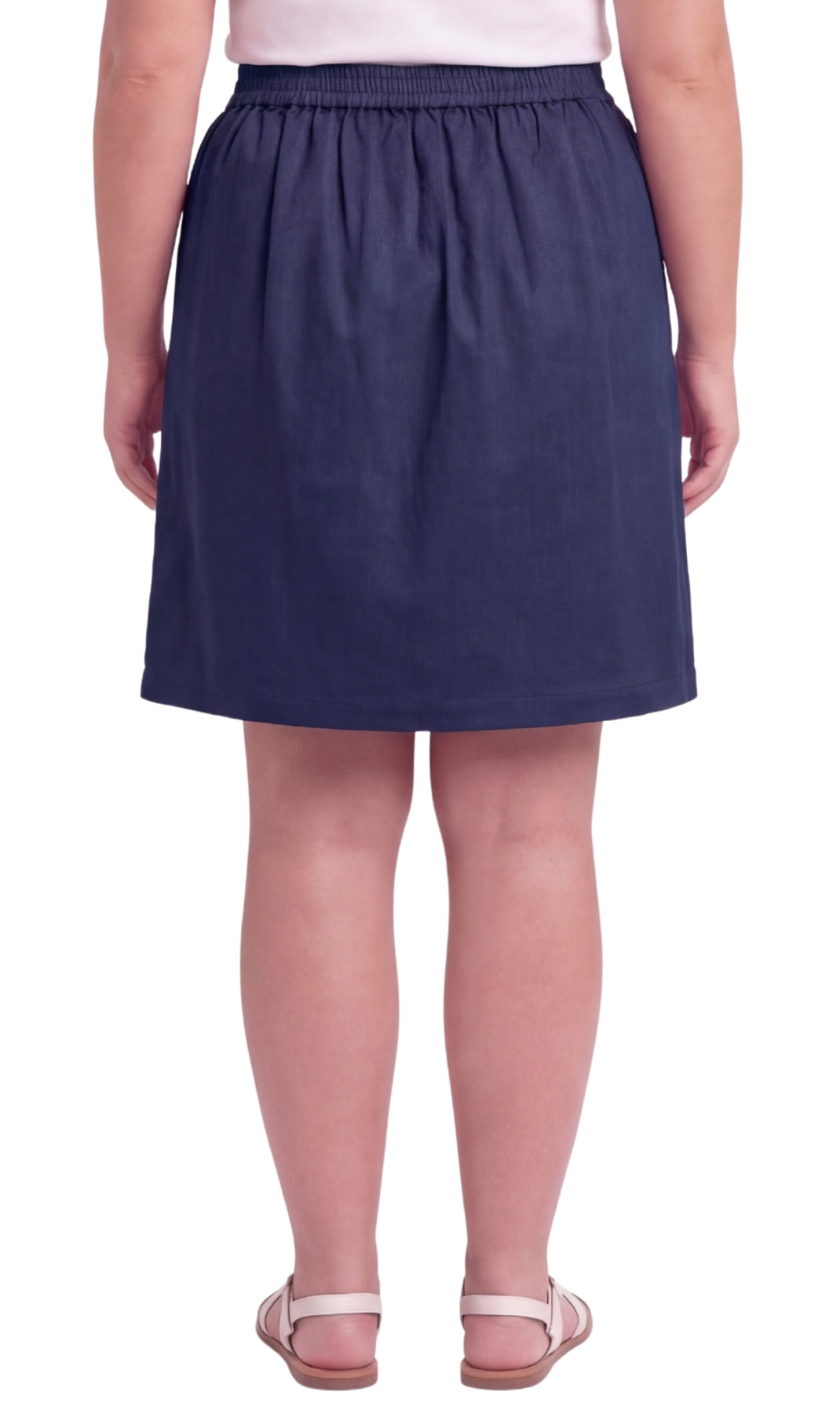 Women's Pull-On Twill Skort — Elastic Waist with Front Pockets