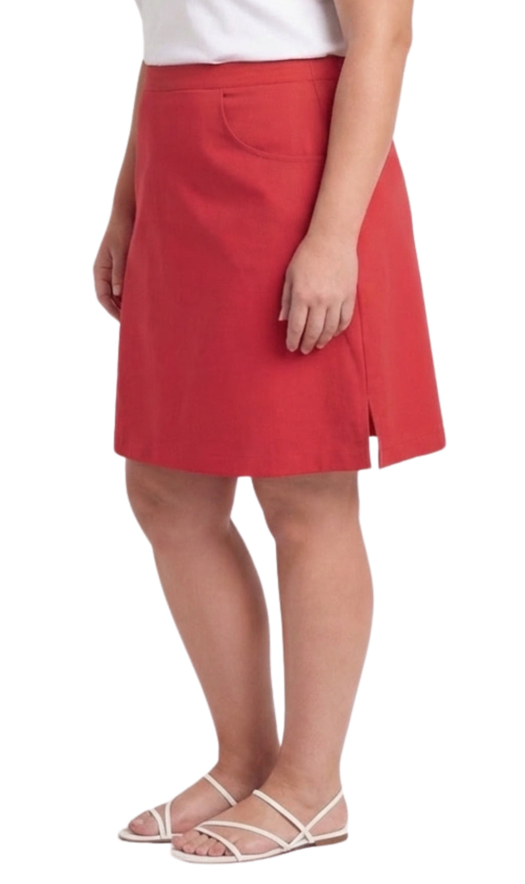 Women's Pull-On Twill Skort — Elastic Waist with Front Pockets