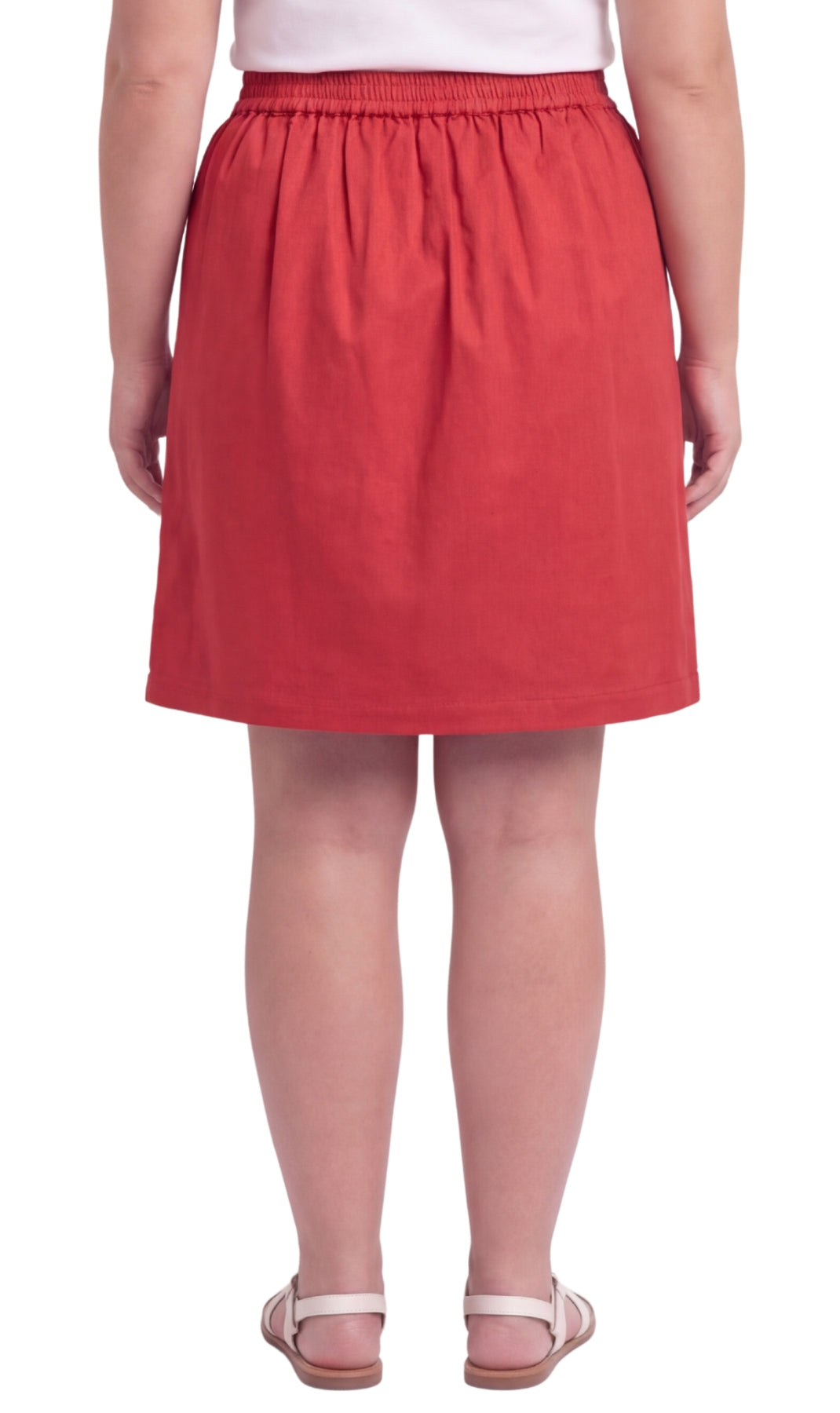 Women's Pull-On Twill Skort — Elastic Waist with Front Pockets