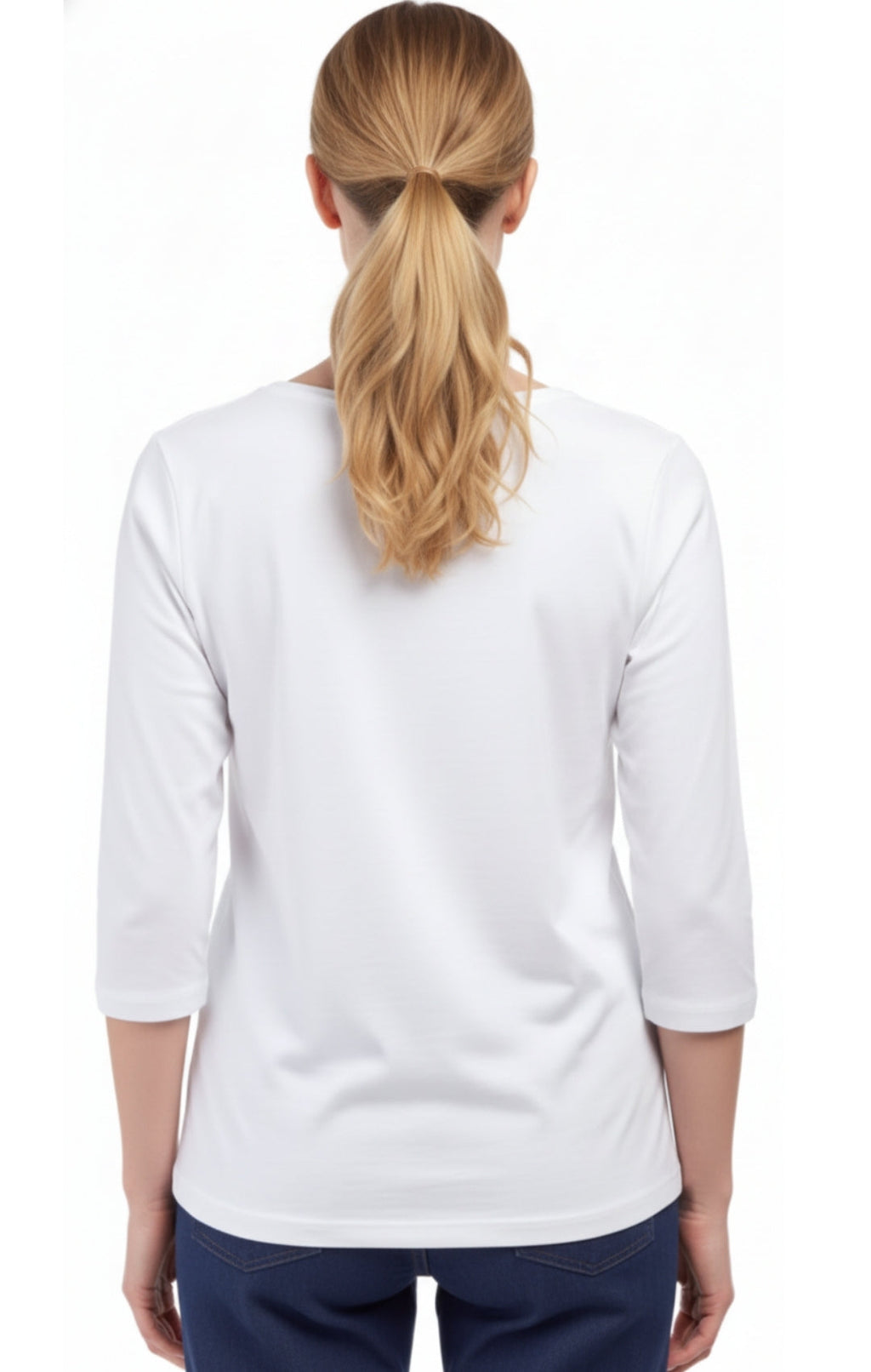 Women's 3/4 Sleeve Crew Neck Top — Comfortable Jersey Knit