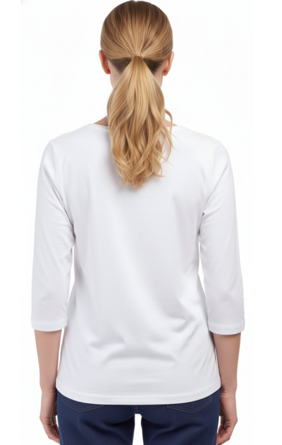 Women's 3/4 Sleeve Crew Neck Top — Comfortable Jersey Knit
