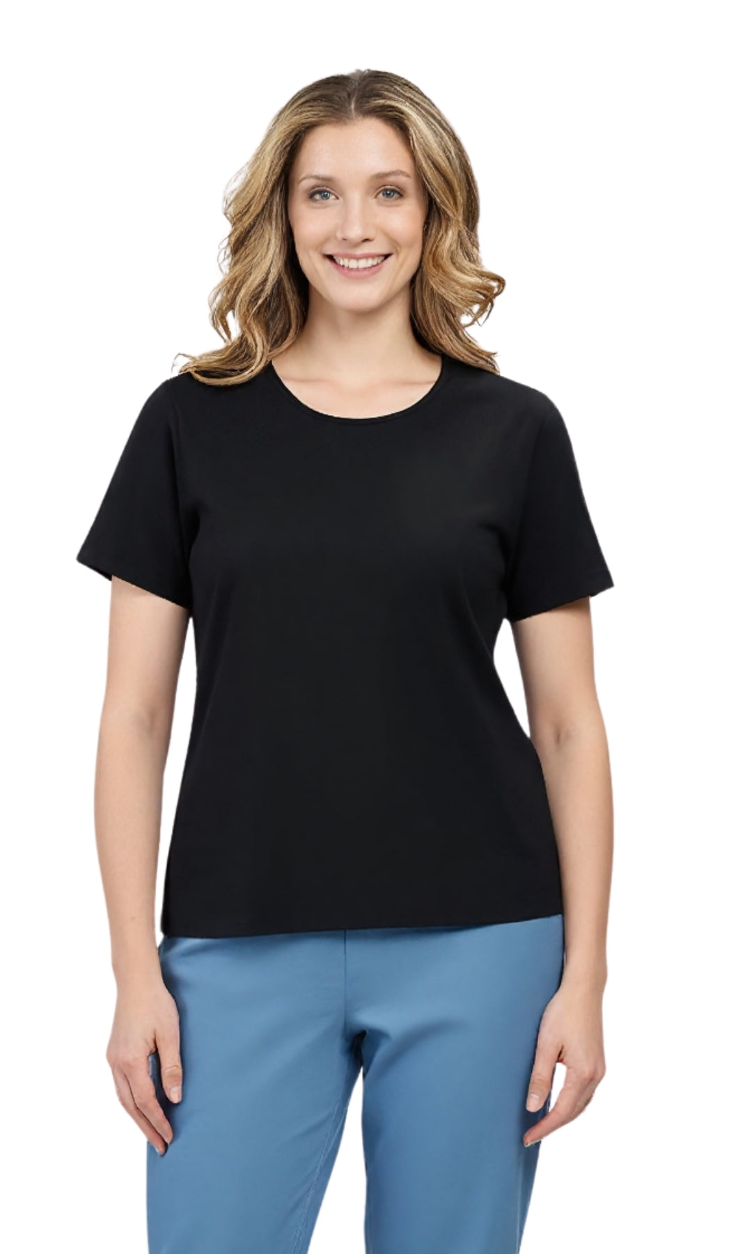 Women's Short Sleeve Crew Neck T-Shirt — Relaxed Fit Cotton Blend