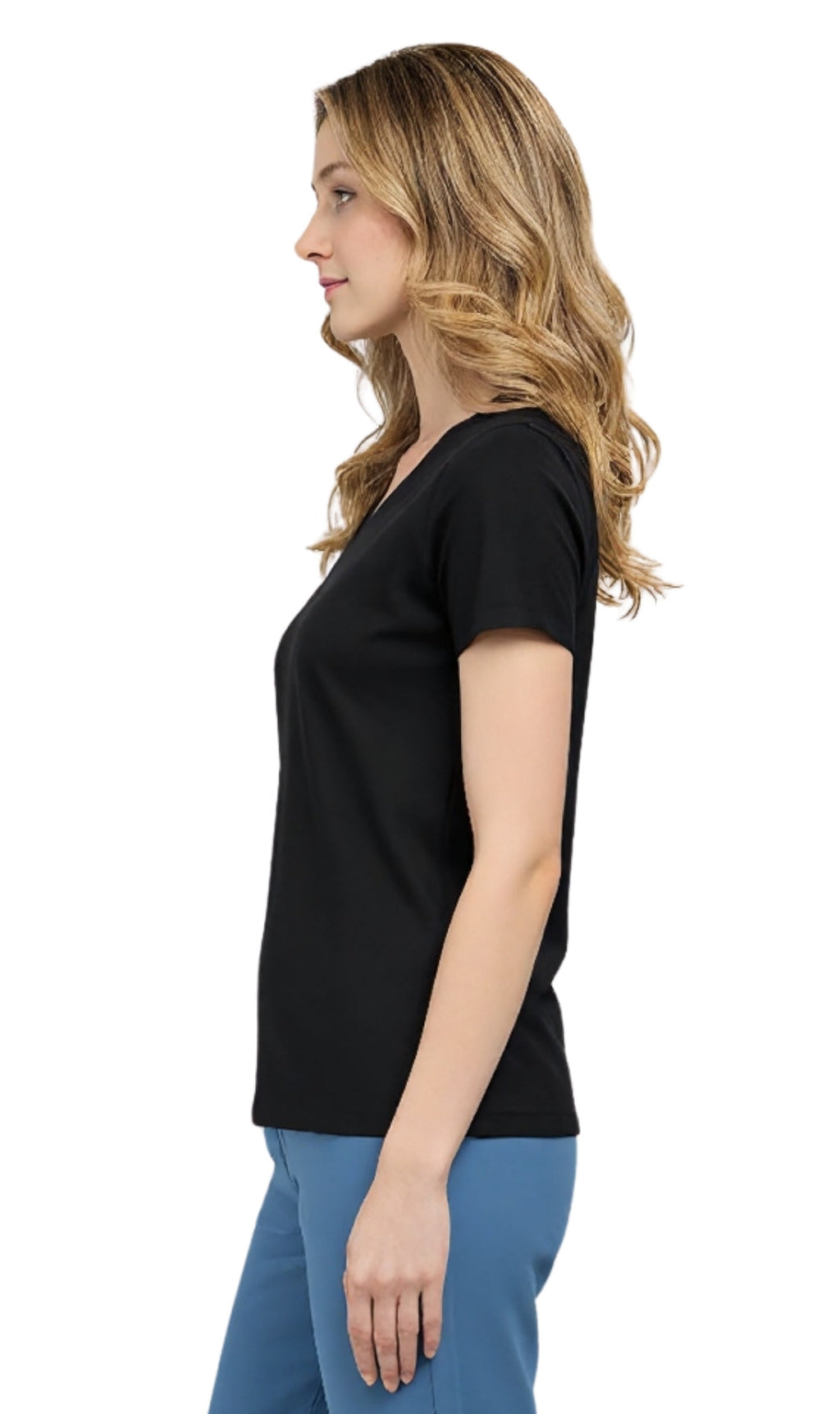 Women's Short Sleeve Crew Neck T-Shirt — Relaxed Fit Cotton Blend