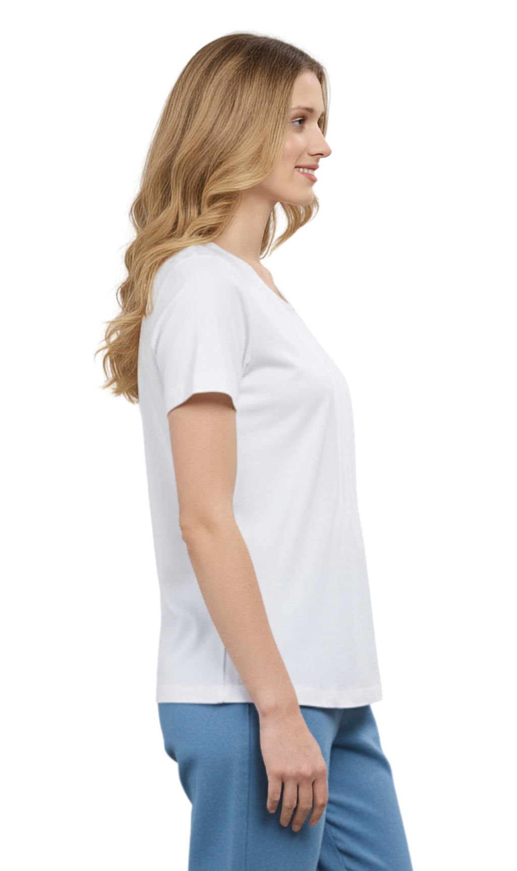 Women's Short Sleeve Crew Neck T-Shirt — Relaxed Fit Cotton Blend
