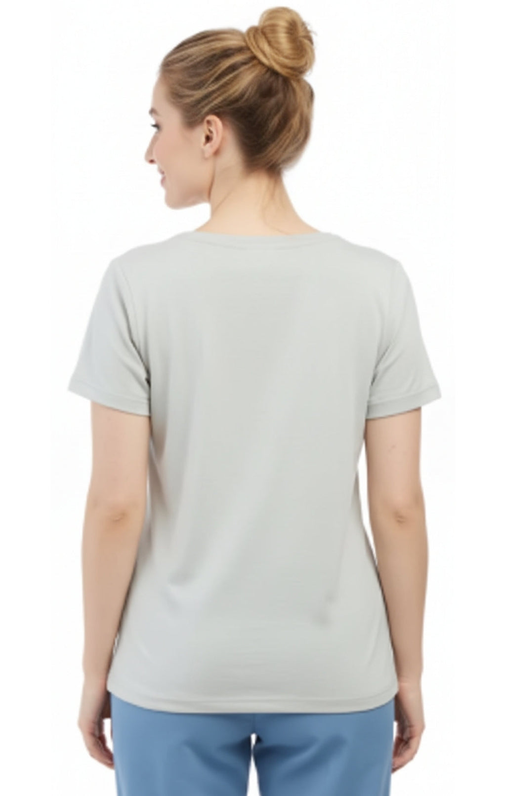 Women's Short Sleeve Crew Neck T-Shirt — Relaxed Fit Cotton Blend