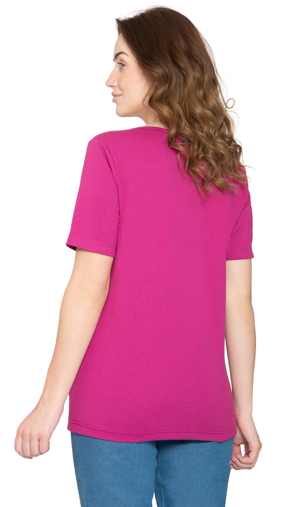 Women's Short Sleeve V-Neck T-Shirt — Wrinkle Resistant Cotton Blend
