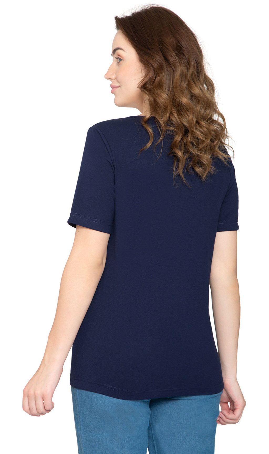 Women's Short Sleeve V-Neck T-Shirt — Wrinkle Resistant Cotton Blend