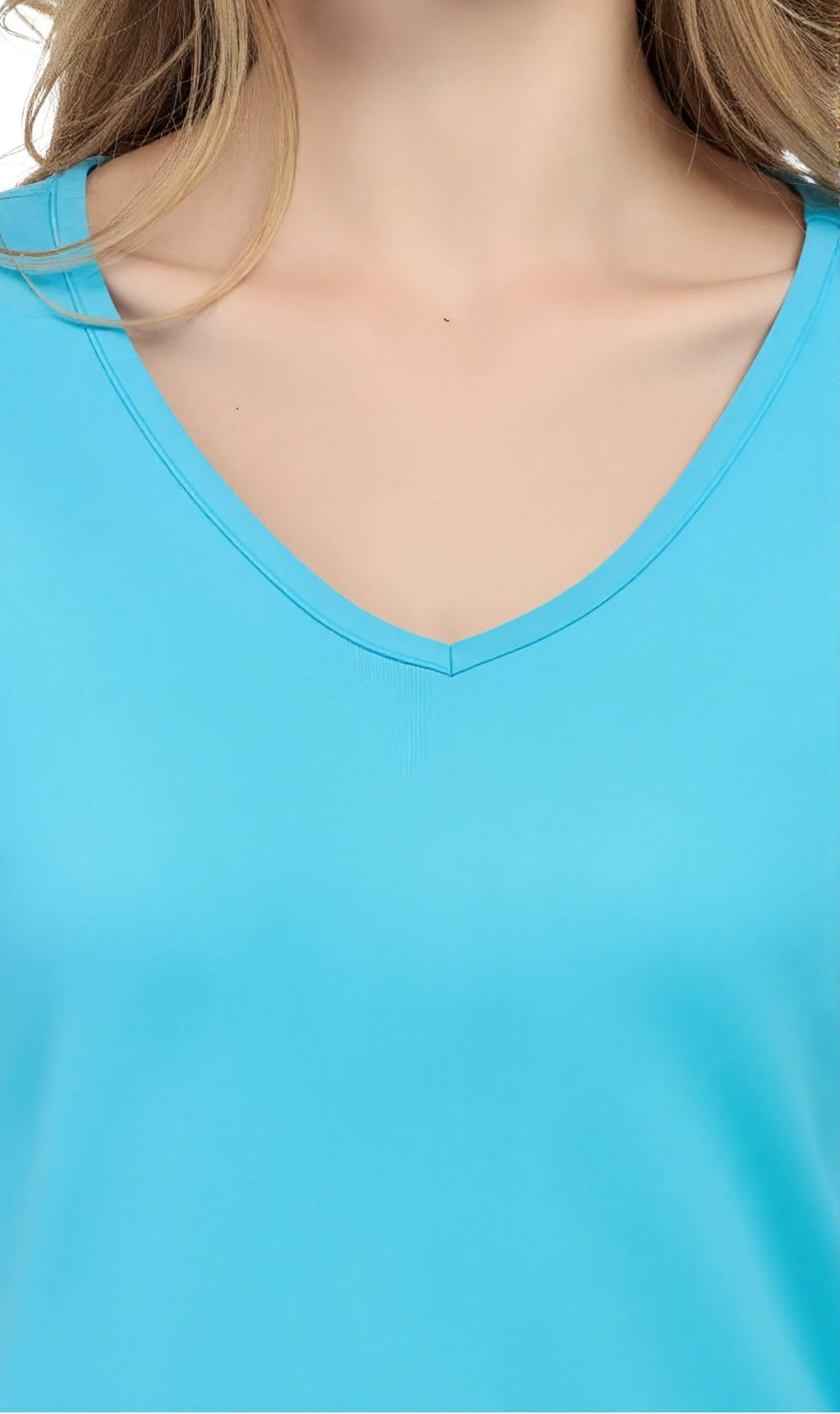 Women's Short Sleeve V-Neck T-Shirt — Wrinkle Resistant Cotton Blend