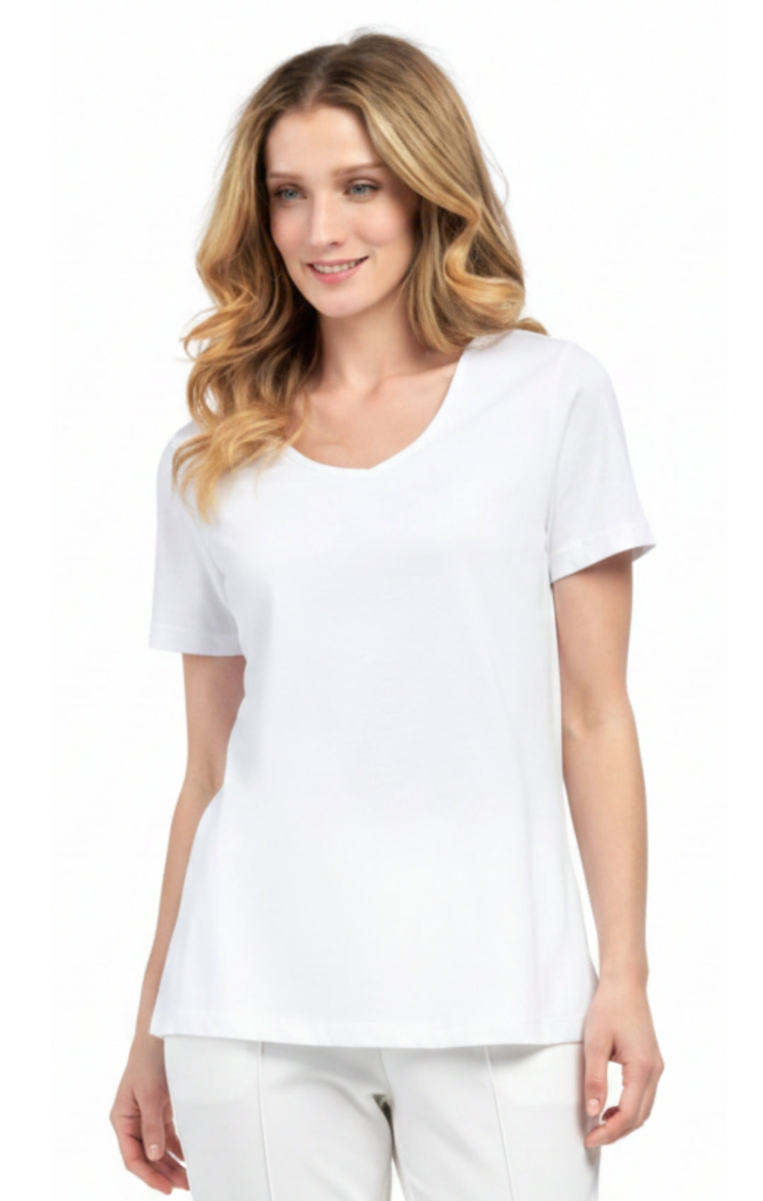 Women's Short Sleeve V-Neck T-Shirt — Wrinkle Resistant Cotton Blend