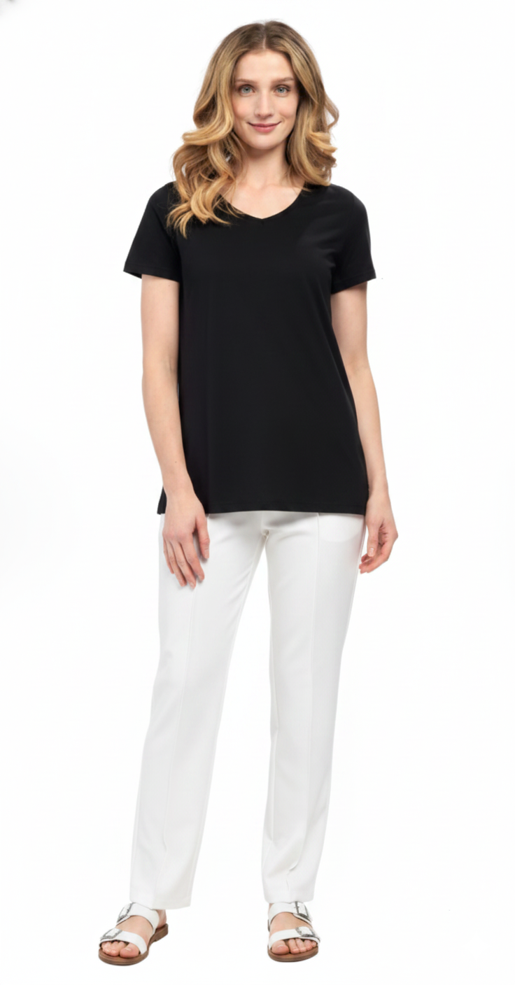 Women's Short Sleeve Crew Neck T-Shirt — Relaxed Fit Cotton Blend