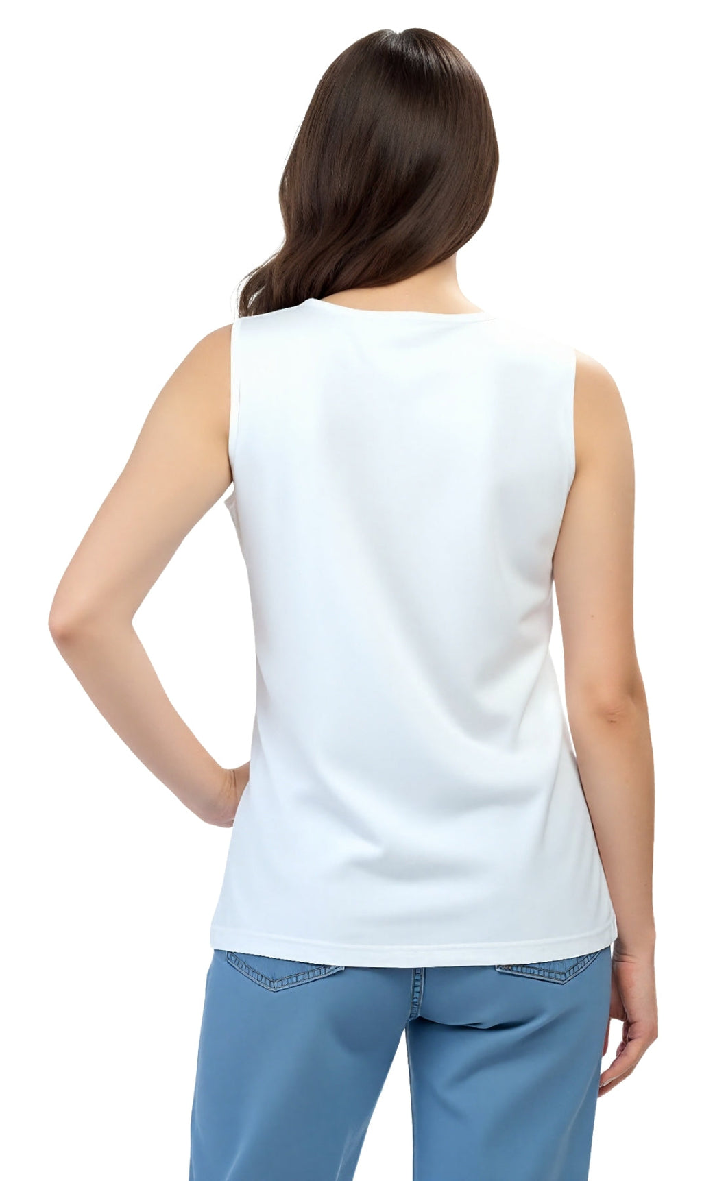 Women's Classic Relaxed Fit Sleeveless Tank Top — Lightweight Cotton Blend