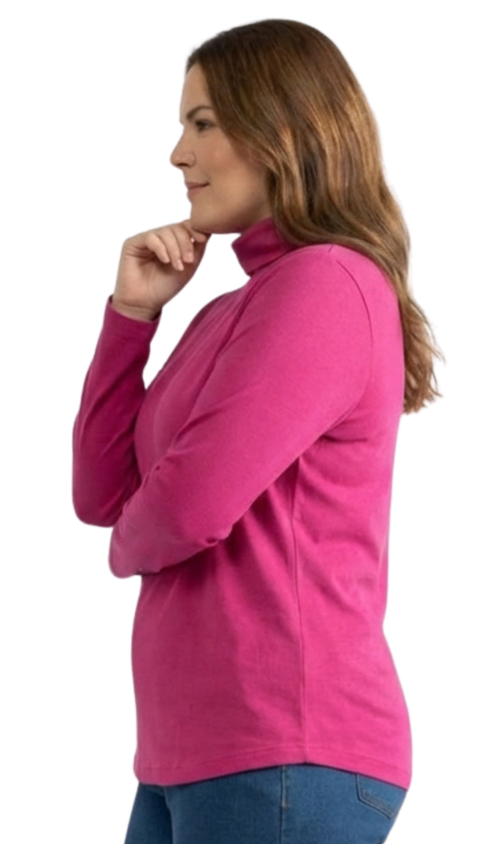 Women's Long Sleeve Relaxed Fit Turtleneck Top