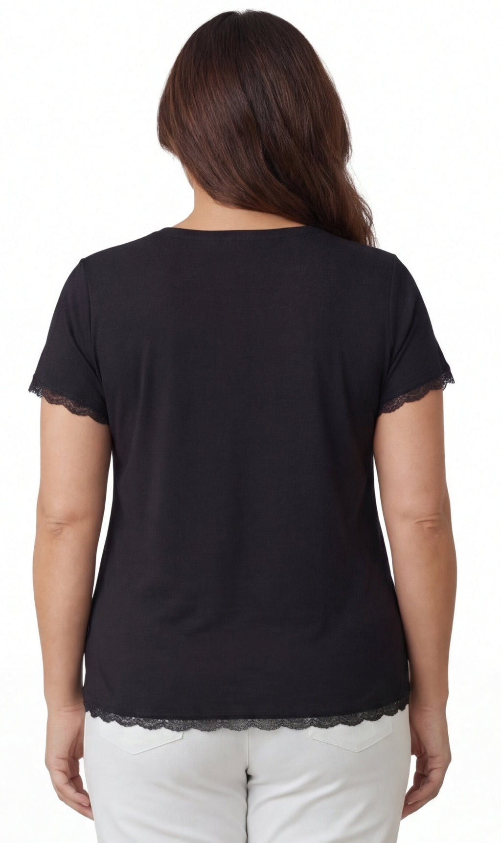 Women's Short Sleeve V-Neck Tee with 3-Button Henley Placket