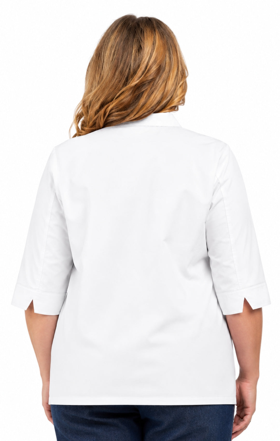 Women's 3/4 Sleeve Button-Down Camp Shirt — Collared Regular Fit