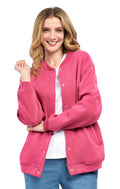 Women's Snap Up Jacket with Stand Collar and Patch Pockets