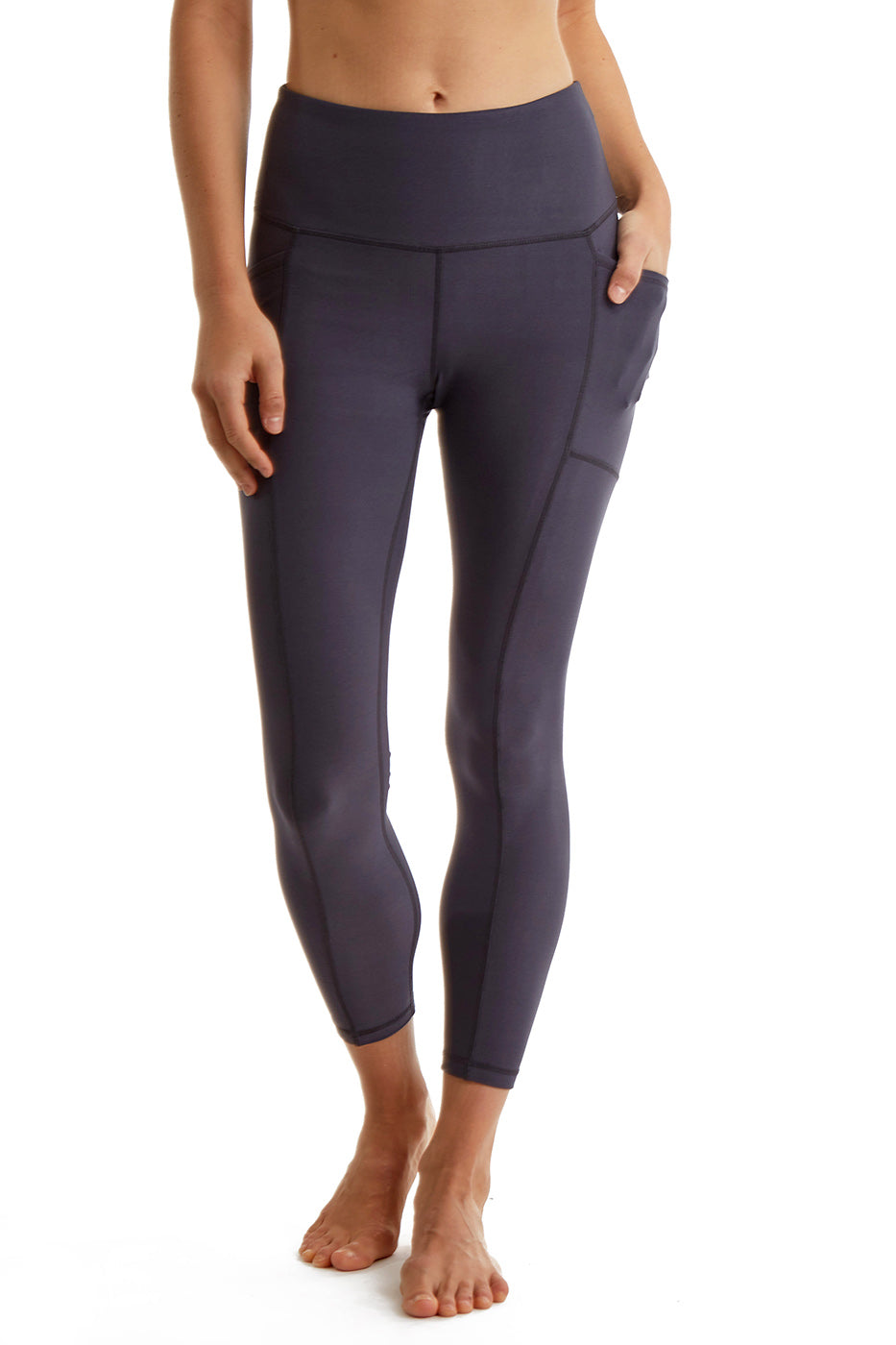 Women's 7/8 Leggings with Side Phone Pockets — Compression Double Knit