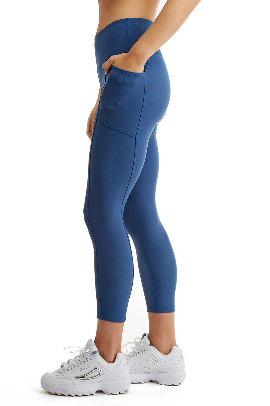 Women's 7/8 Leggings with Side Phone Pockets — Compression Double Knit