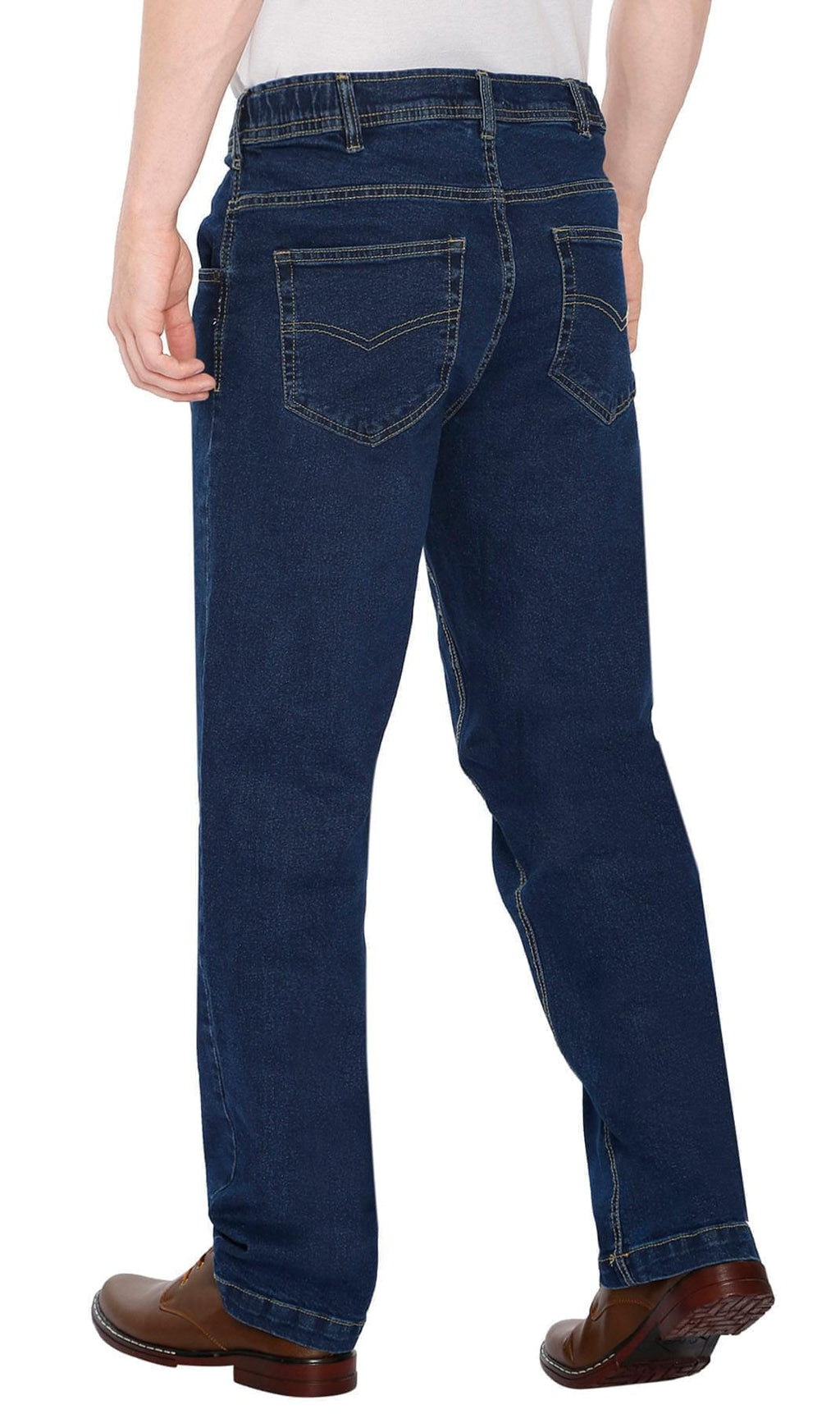 Men's Flex Waist Hidden Stretch Denim Jeans — Pull-On Easy Fit