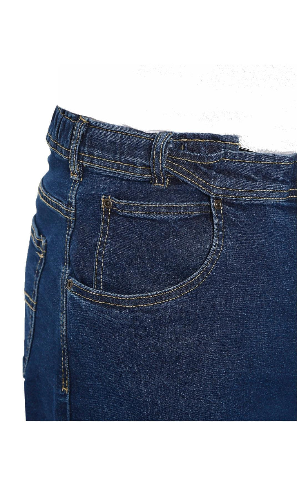 Men's Flex Waist Hidden Stretch Denim Jeans — Pull-On Easy Fit
