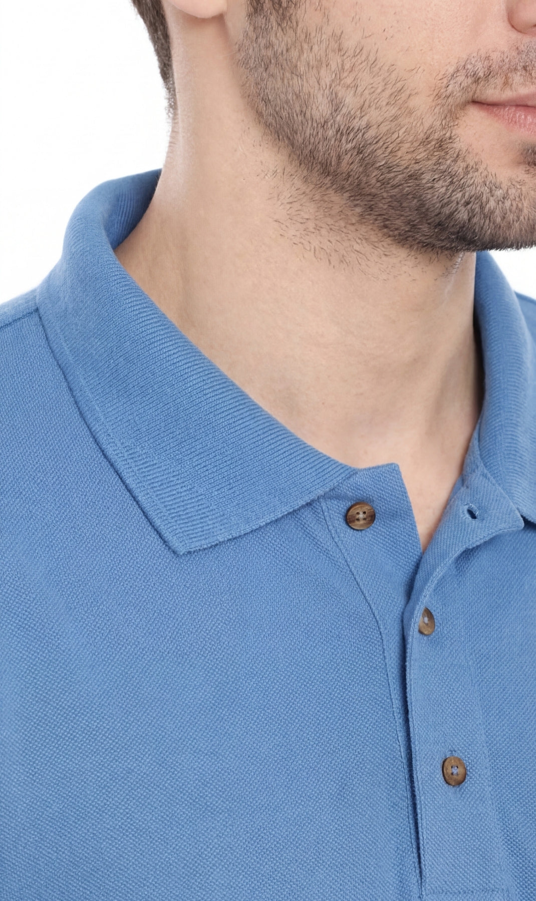 Men's Short Sleeve Polo Shirt — Pique Knit Cotton Blend with Chest Pocket