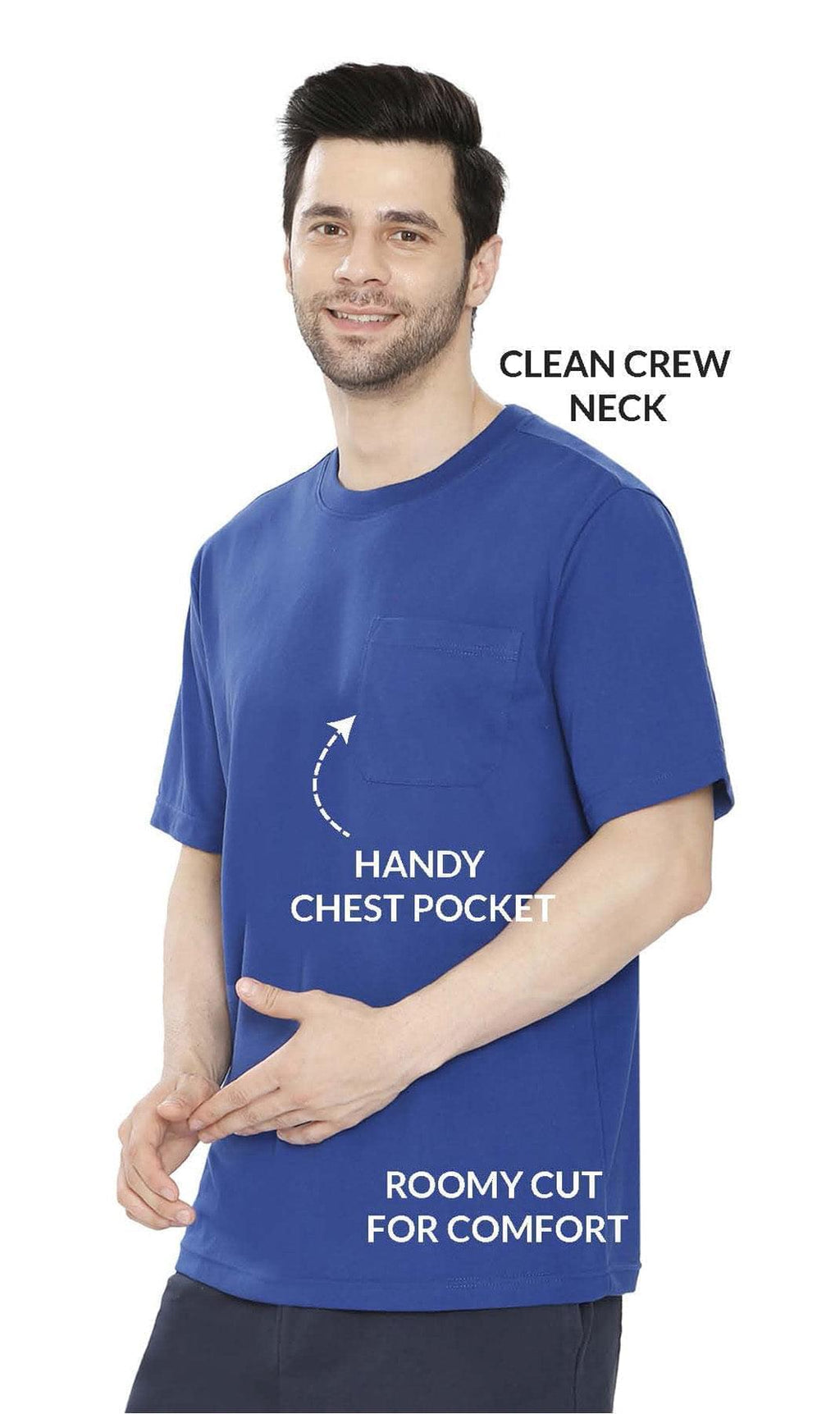 Men's Heavyweight Short Sleeve Crew Neck T-Shirt with Chest Pocket