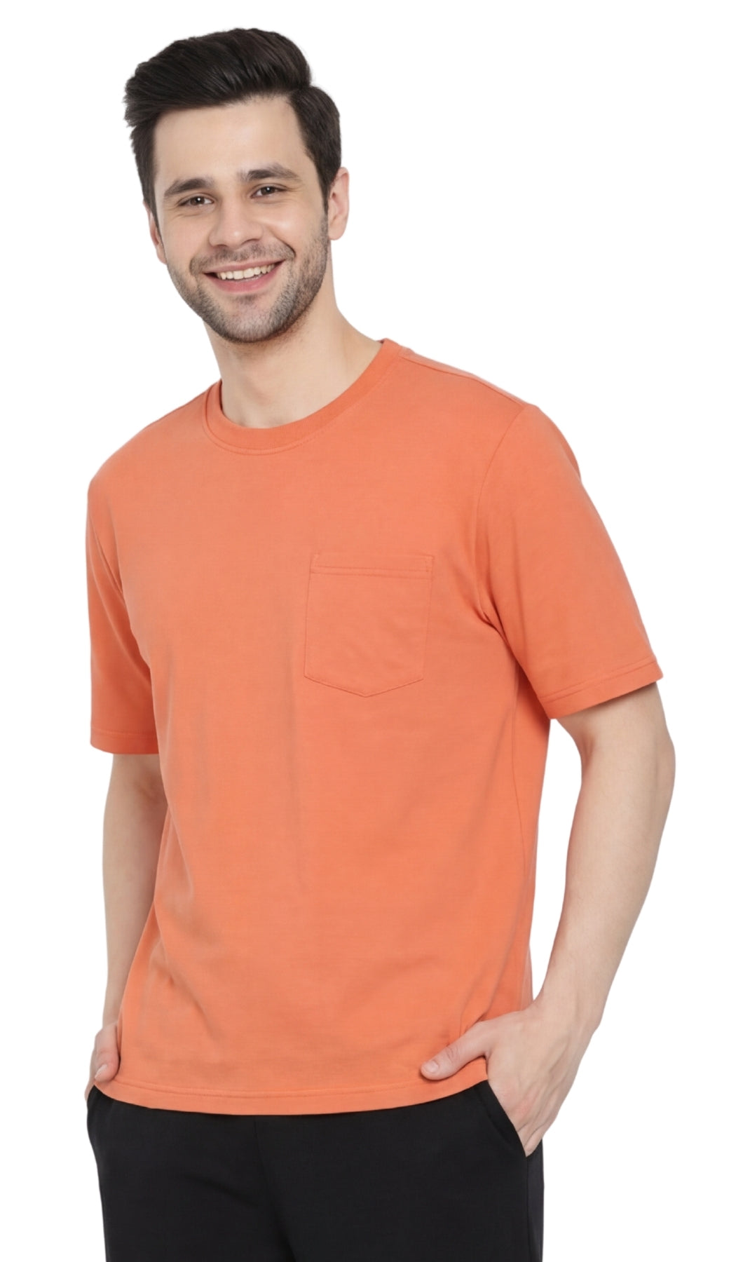 Men's Heavyweight Short Sleeve Crew Neck T-Shirt with Chest Pocket