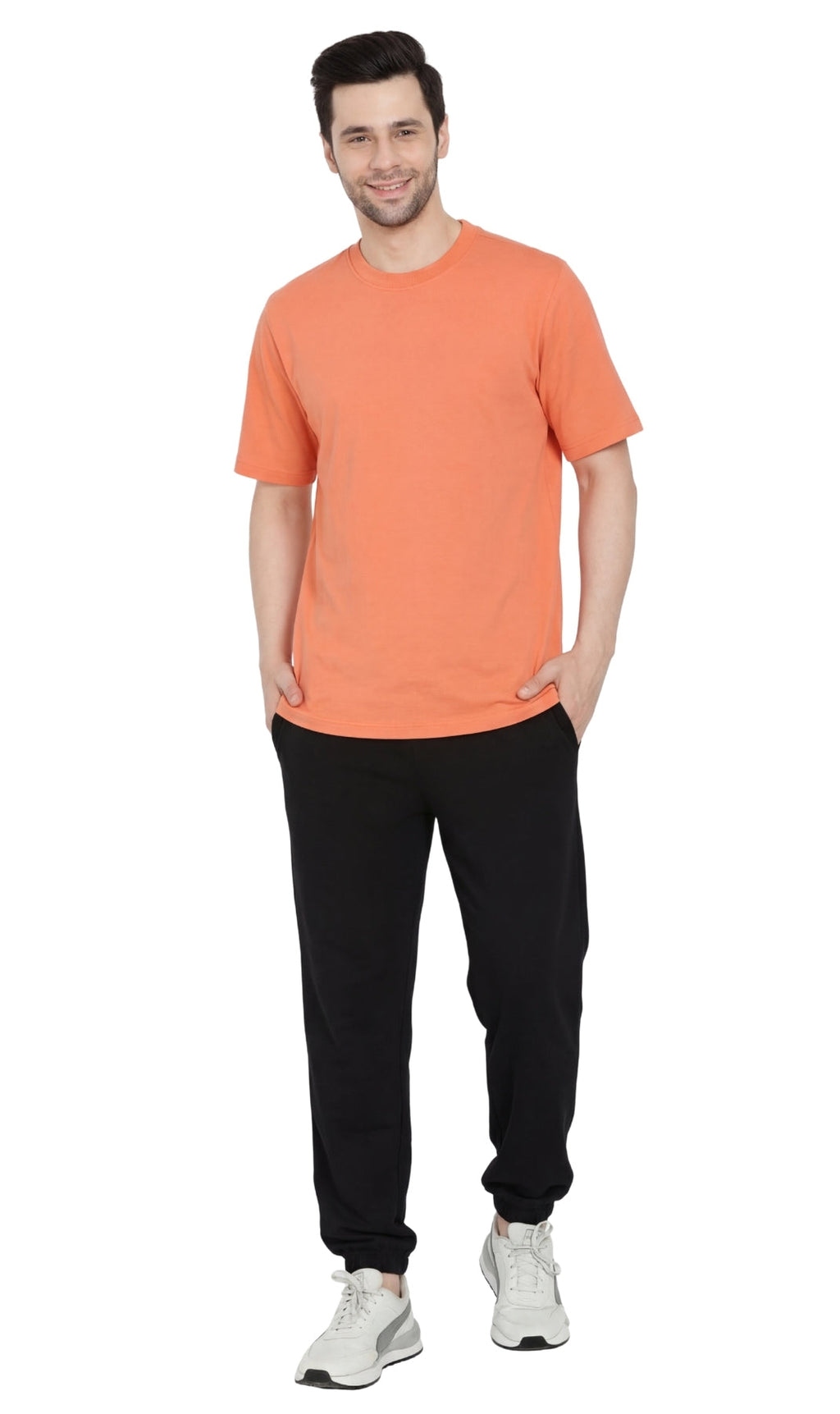 Men's Heavyweight Short Sleeve Crew Neck T-Shirt — Relaxed Fit Solid Color