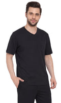 Men's Heavyweight Short Sleeve V-Neck T-Shirt with Chest Pocket