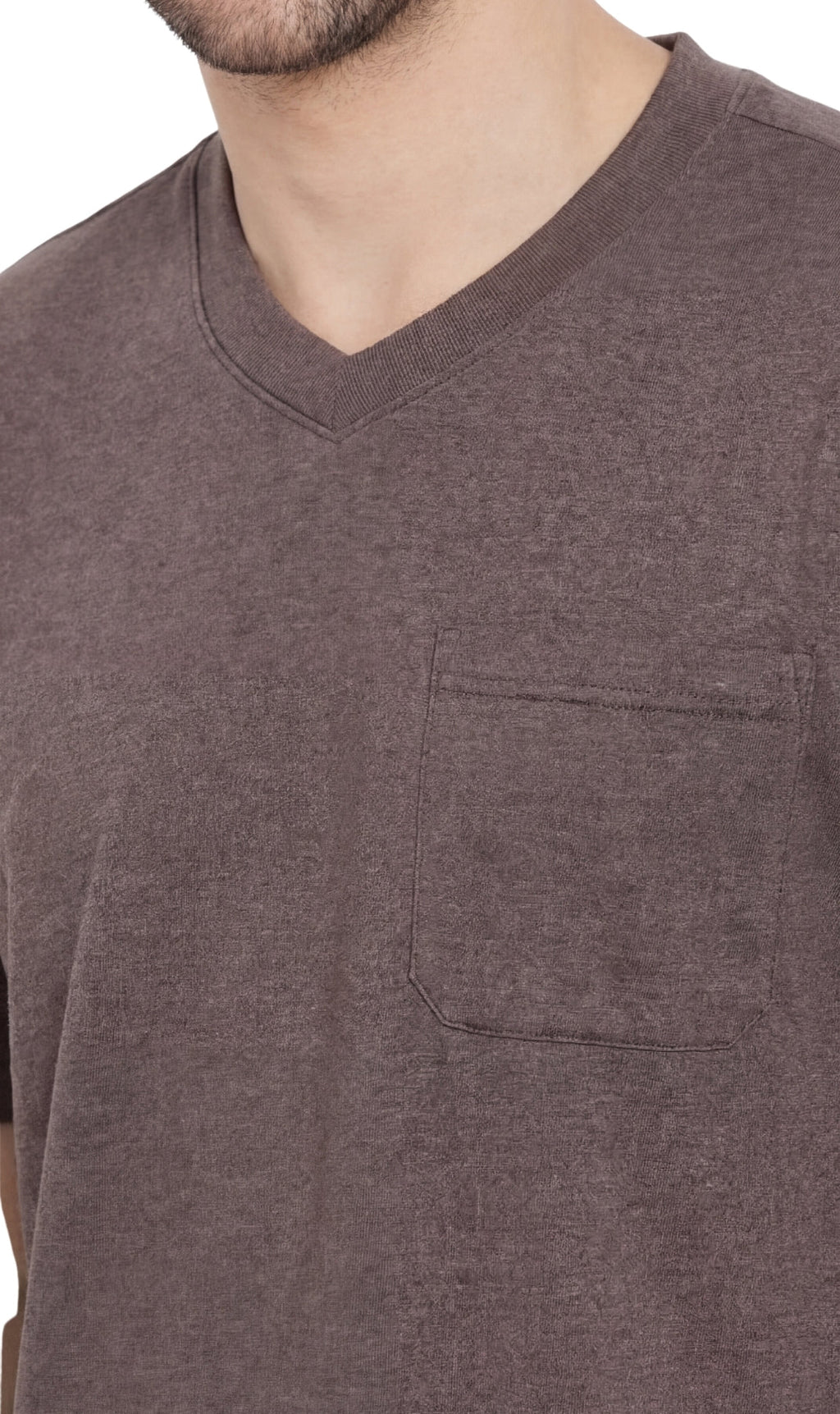 Men's Heavyweight Short Sleeve V-Neck T-Shirt with Chest Pocket