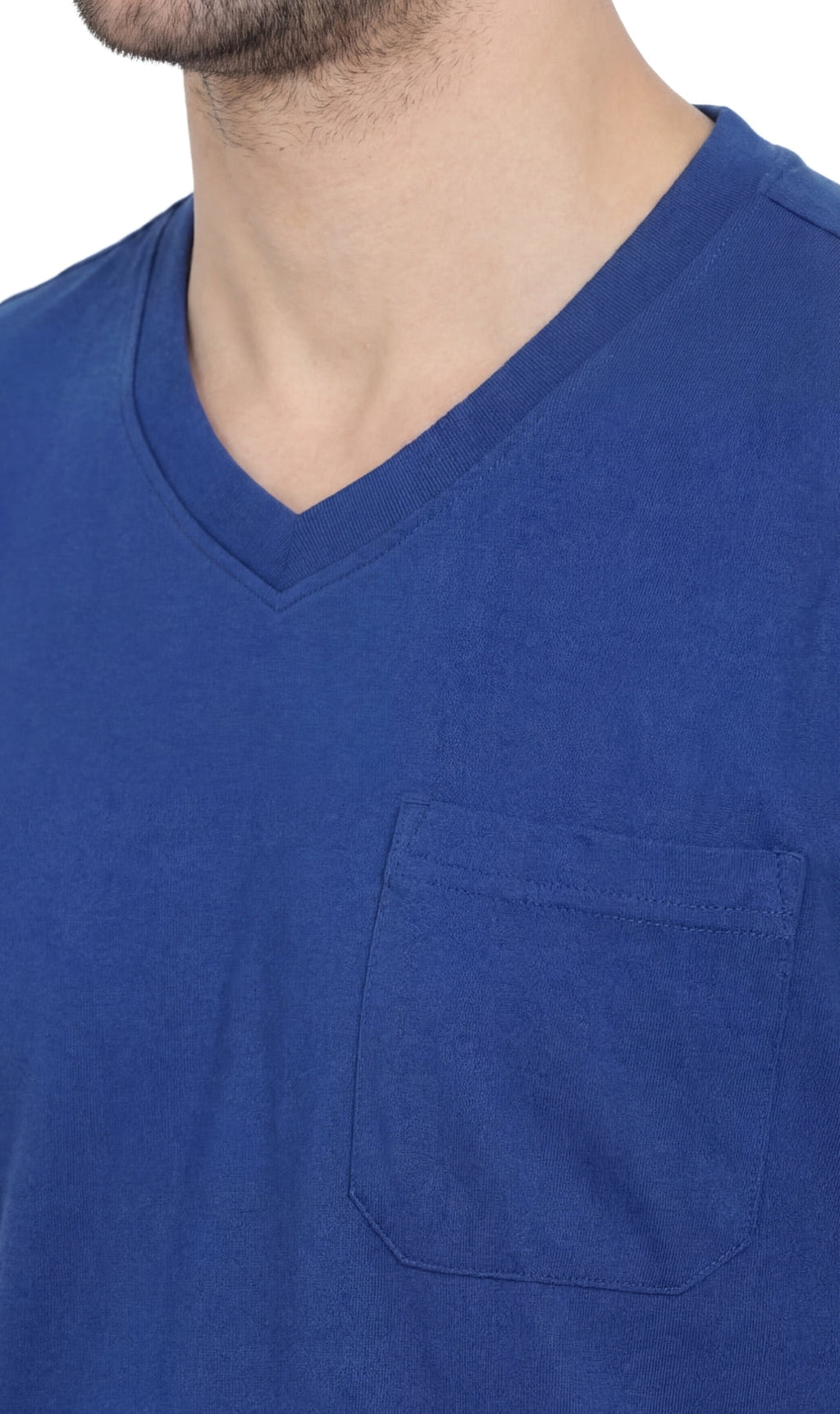 Men's Heavyweight Short Sleeve V-Neck T-Shirt with Chest Pocket