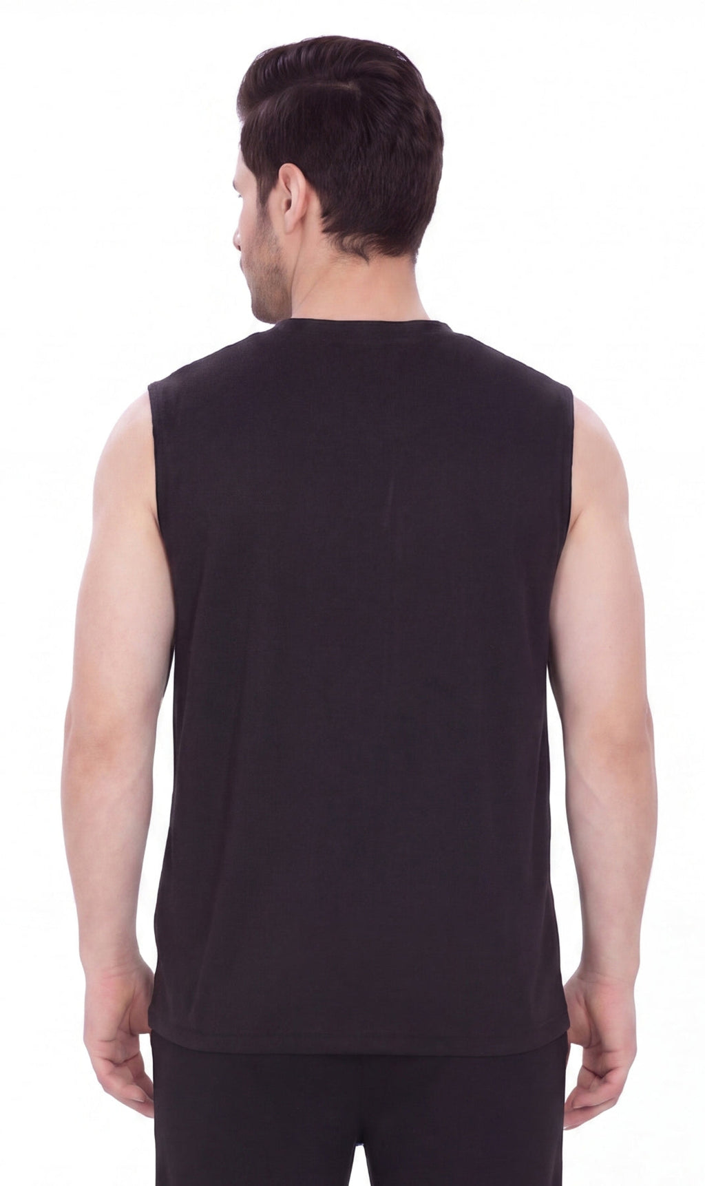 Men's Heavyweight Sleeveless Crew Neck T-Shirt with Chest Pocket