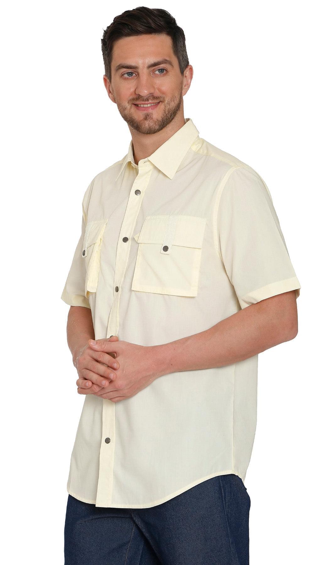 Men's Short Sleeve Explorer Shirt — Snap Front with Multi-Pockets and Back Mesh