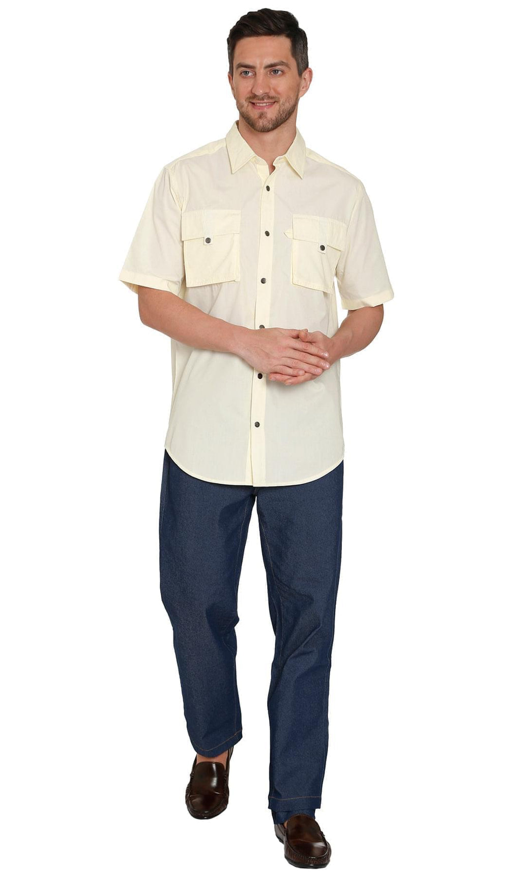 Men's Short Sleeve Explorer Shirt — Snap Front with Multi-Pockets and Back Mesh