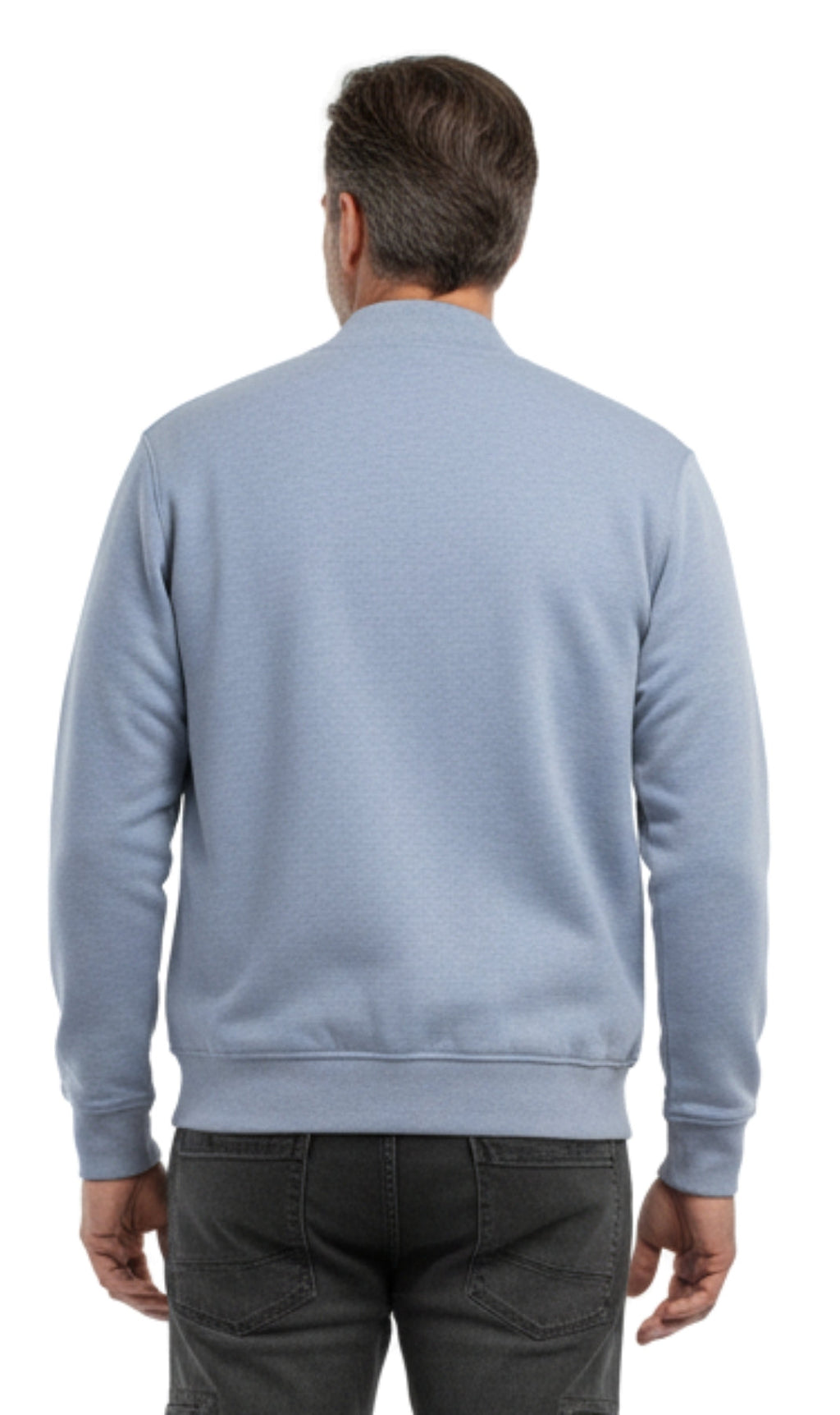 Men's Zip-Up Baseball Fleece Jacket — Lightweight Cotton Blend